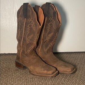 Dan Post Women’s Brown Cowboy Boots Leather Square Toe